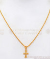 Traditional Cross Symbol Christian Pendant Gold Chain SMDR724
