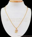 Dual Hearts White Stone Pendant Gold Chain SMDR727