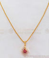 Trendy Ruby White Stone Pendant Gold Chain Shop Online SMDR730