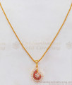 New Design White Ruby Stone Small Pendant Short Chain SMDR731