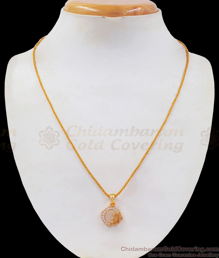 Flower Model White Stone Gold Pendant Chain Shop Online SMDR732 Flower Model White Stone Gold Pendant Chain Shop Online SMDR732