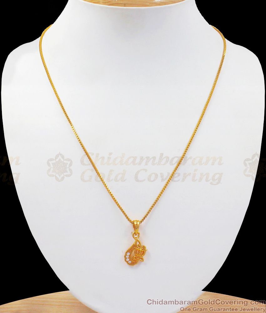 Mini Butterfly Design Gold Plated Pendant Chain SMDR757
