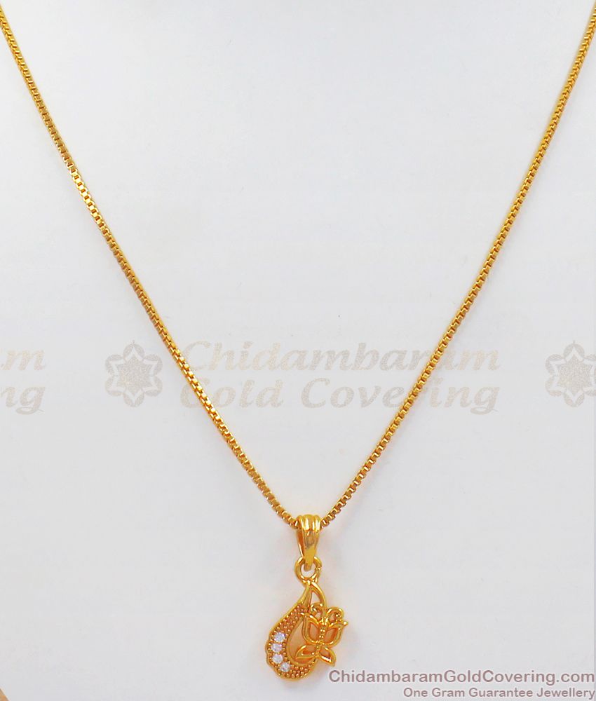 Mini Butterfly Design Gold Plated Pendant Chain SMDR757