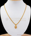 Stunning White Gem Stone Leaf Gold Pendant Chain SMDR758