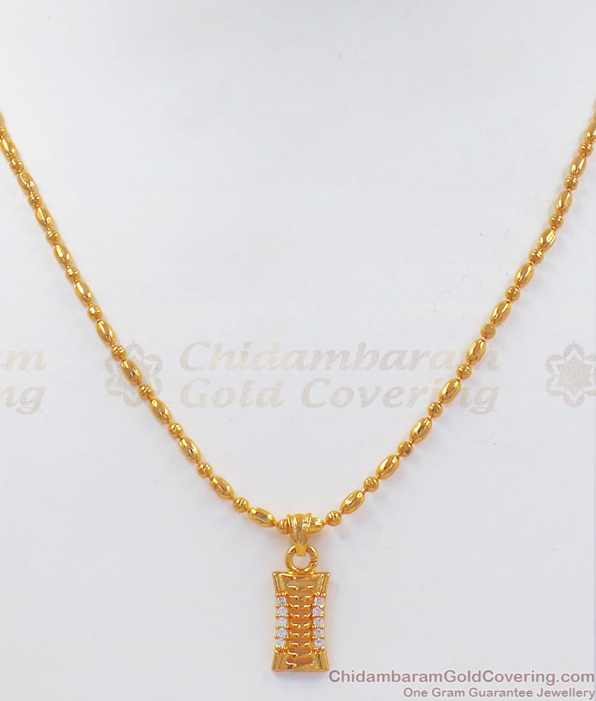 Latest Semi Polished Gold Beaded Pendant Chain SMDR760