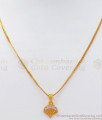 Shell Shaped Diamond Stone Mini Pendant Gold Chain SMDR761