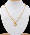 Dolphin Design Mini White Stone Pendant Gold Chain Resort Wear SMDR762