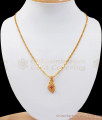 Stunning Ruby Stone Mini Pendant Gold Chain SMDR764