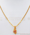 Stunning Ruby Stone Mini Pendant Gold Chain SMDR764