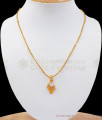 Stunning White Stone Sangu Design Gold Pendant Chain Resort Wear SMDR767