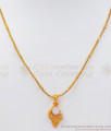 Stunning White Stone Sangu Design Gold Pendant Chain Resort Wear SMDR767