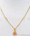 Lovable Full Diamond Stone Heart Shaped Gold Pendant Chain SMDR771