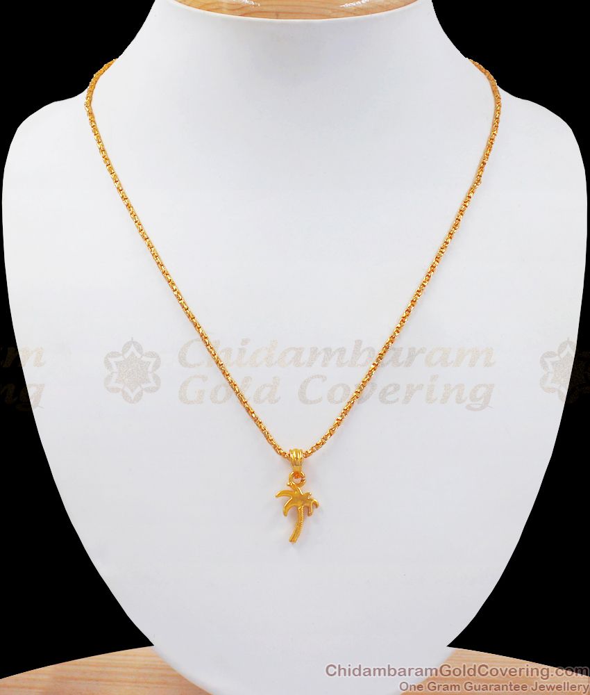 Stylish Tree Gold Plated Pendant Chain Resort Wear SMDR772