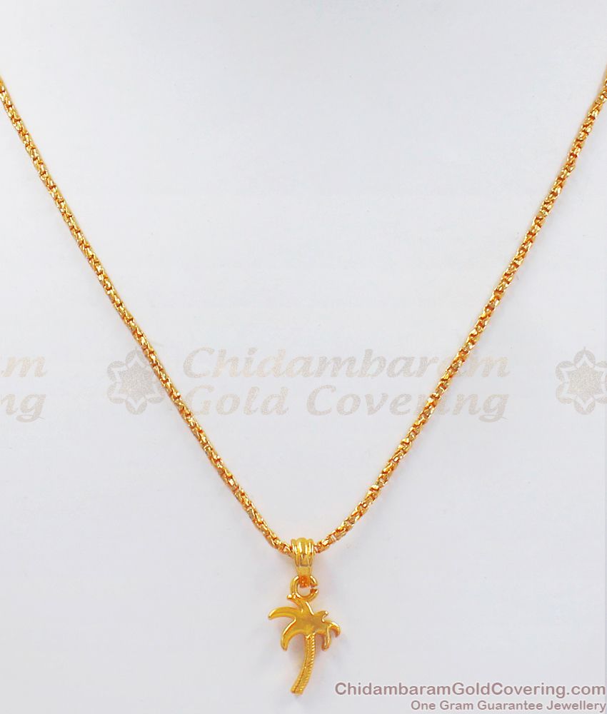 Stylish Tree Gold Plated Pendant Chain Resort Wear SMDR772