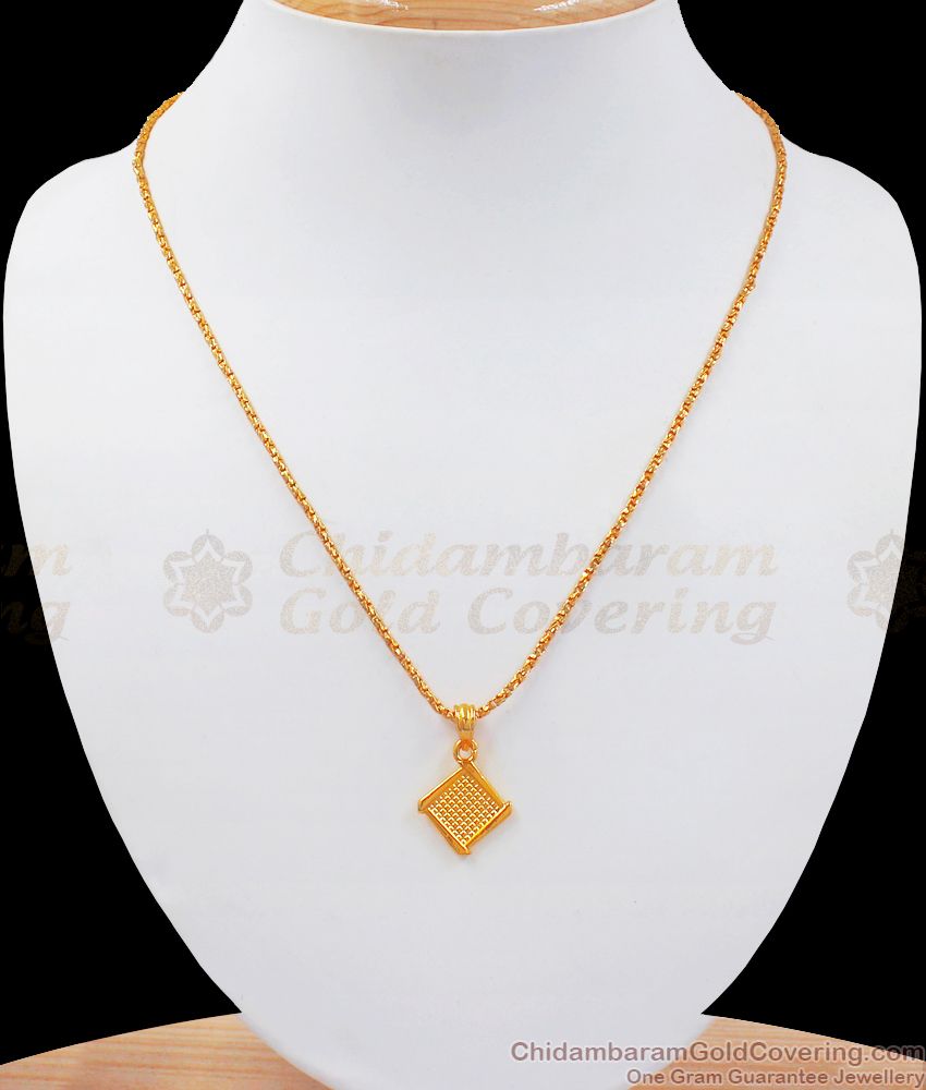 Plain Triangle Design One Gram Gold Mini Pendant Chain SMDR773
