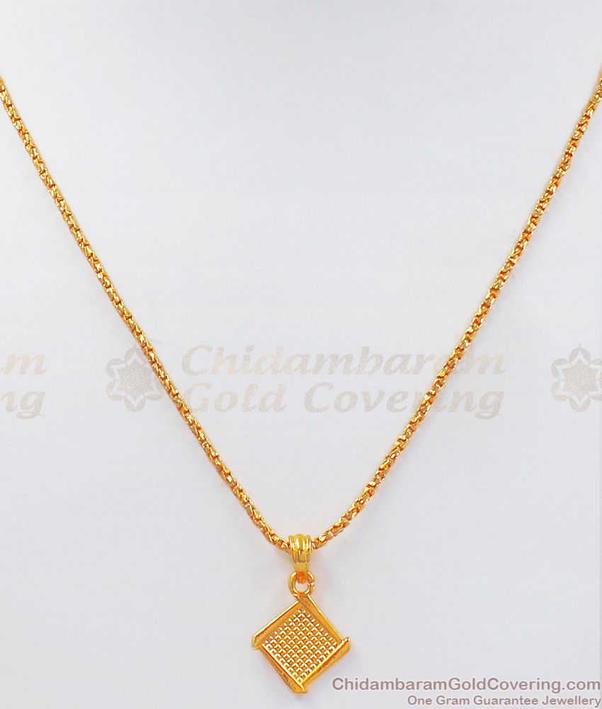 Plain Triangle Design One Gram Gold Mini Pendant Chain SMDR773