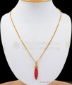 Glittering Ruby Stone One Gram Gold Dollar Chain SMDR775