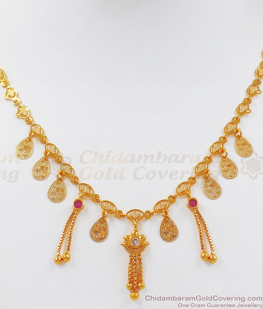Stylish Hanging Beads Gold Plated Small Dollar Chain SMDR777 Stylish Hanging Beads Gold Plated Small Dollar Chain SMDR777