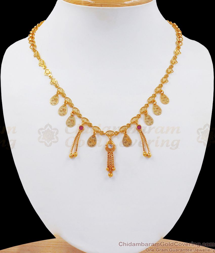 Shinning Gold Chain Ruby White Stone Dollar SMDR778 Shinning Gold Chain Ruby White Stone Dollar SMDR778