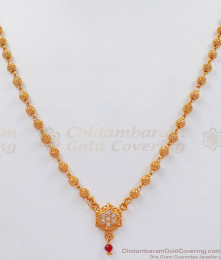 Semi Precious Gold Beaded Dollar Chain Ruby White Stone SMDR781 Semi Precious Gold Beaded Dollar Chain Ruby White Stone SMDR781