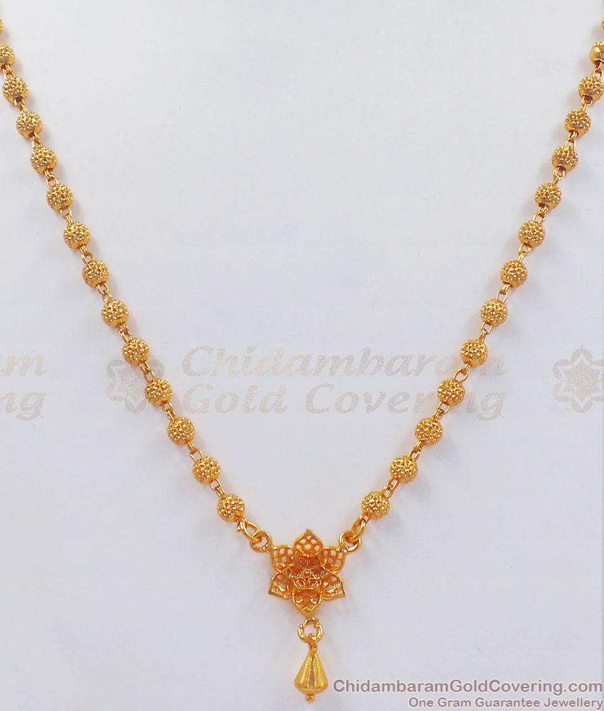 Star Design Gold Plated Dollar With Gold Beaded Chain SMDR784