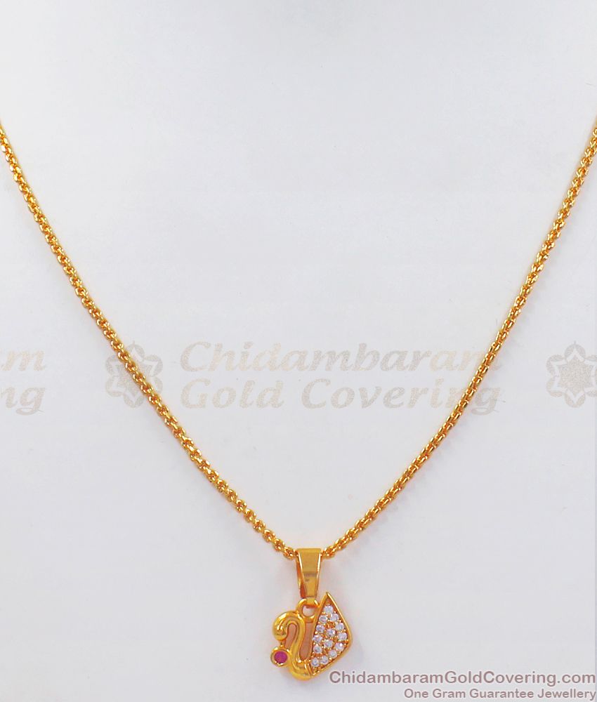 Beautiful Swan Design Gold Imitation Dollar Chain Multi Stone SMDR788