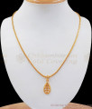 Pure Gold Tone Leaf Pendant Daily Wear Cubic Chain SMDR789