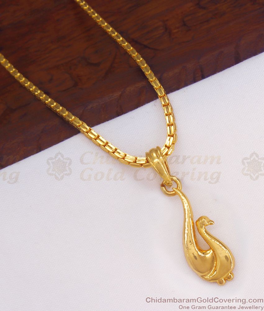 24K Gold Tone Swan Shaped Pendant Chain Shop Online SMDR790