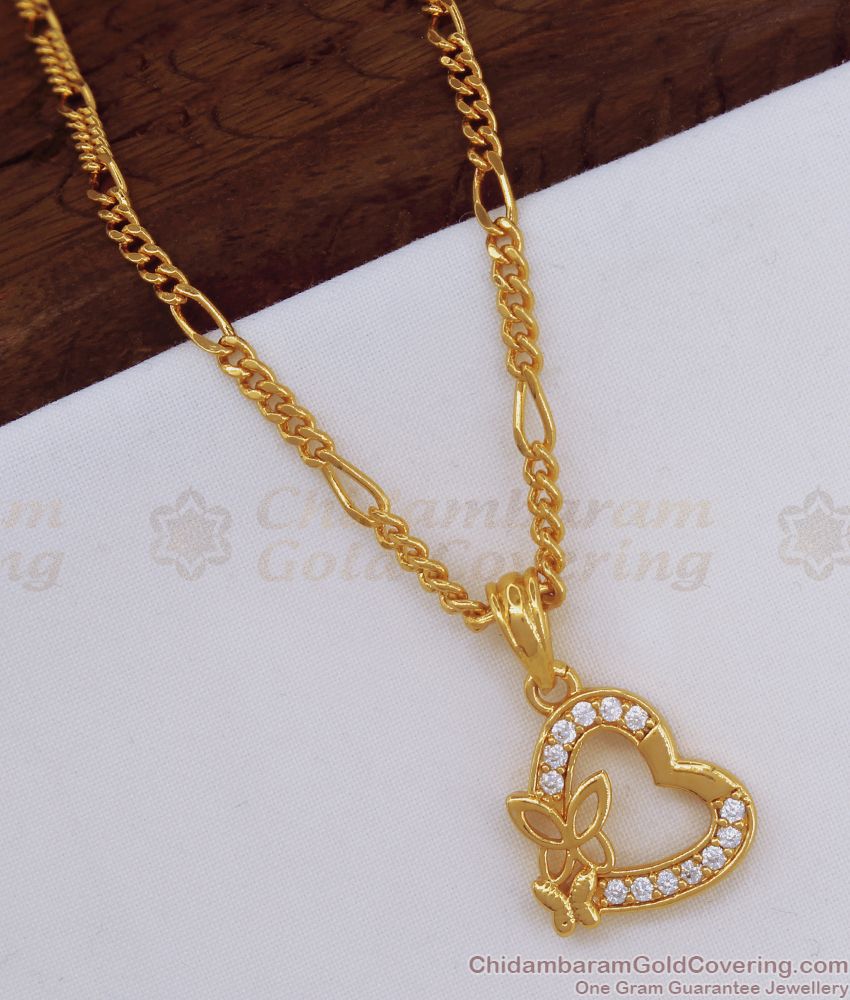 New Model 1 Gram Gold Locket Chain For Office Wear SMDR797