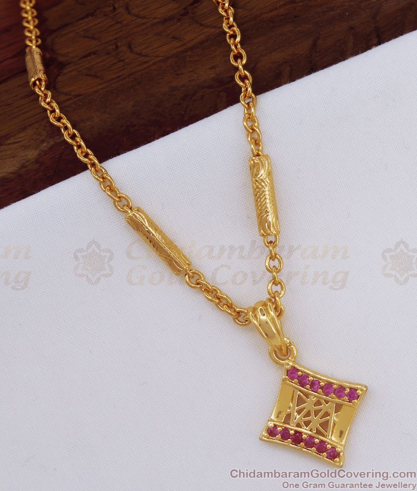 Stylish Gold Plated Pendant With Chain Designer Jewelry SMDR800