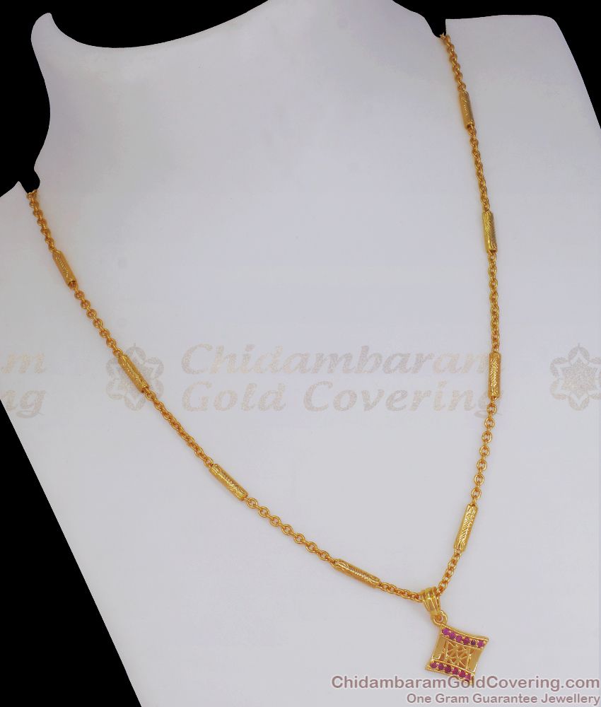 Stylish Gold Plated Pendant With Chain Designer Jewelry SMDR800
