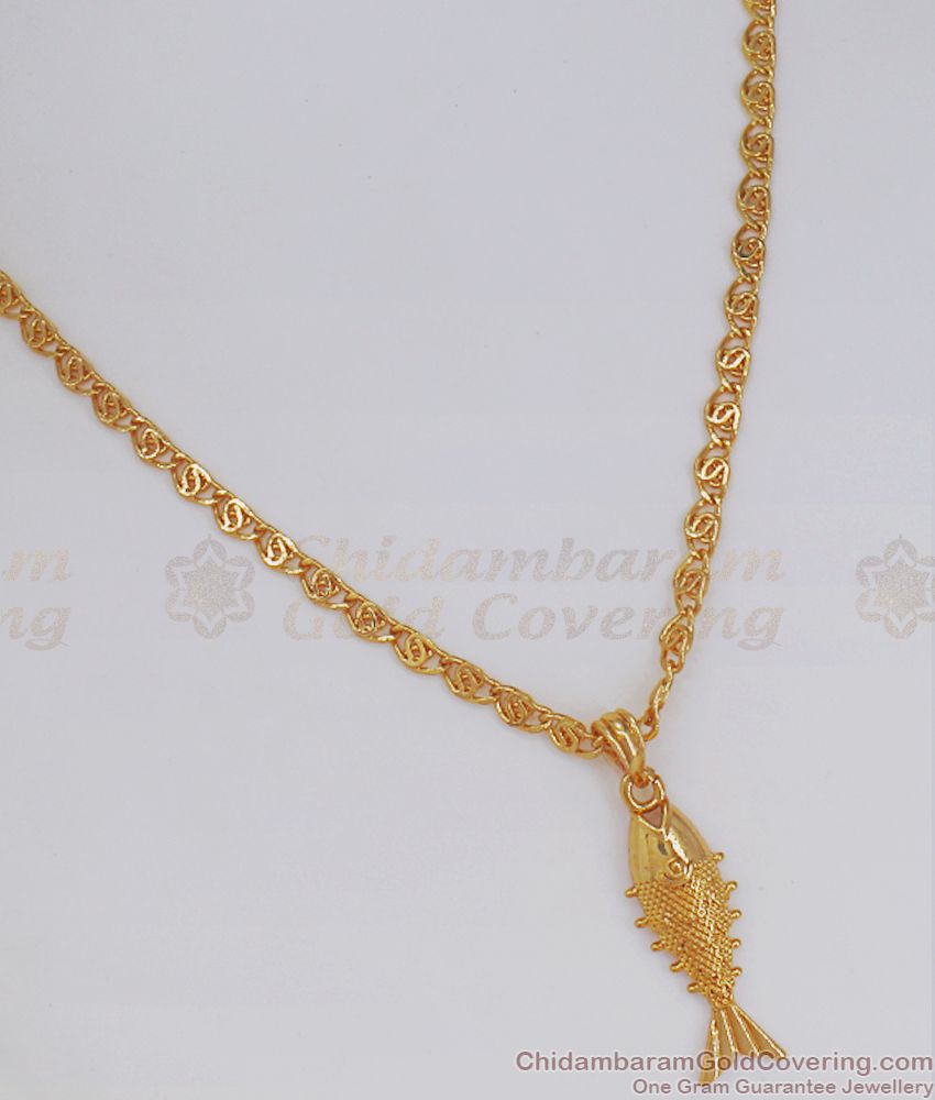 Buy Gold Fish Pendant Chain Design Online Collection SMDR805 Buy Gold Fish Pendant Chain Design Online Collection SMDR805