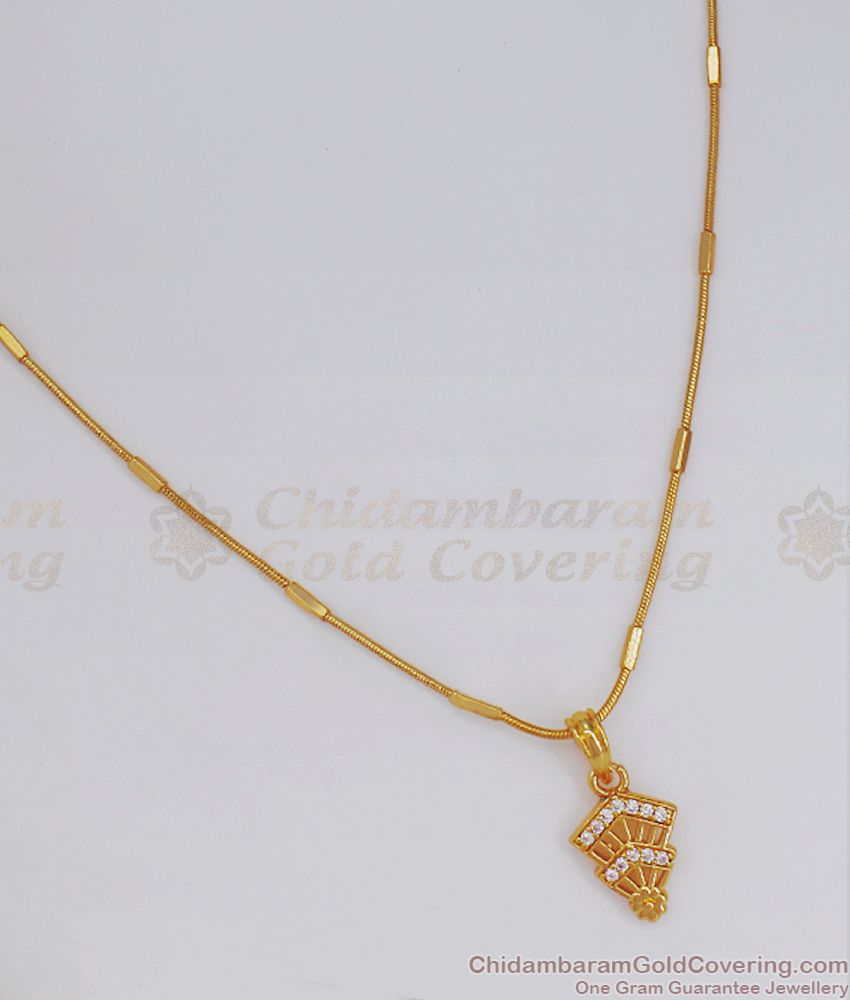 Daily Wear One Gram Gold Pendant Chain SMDR811