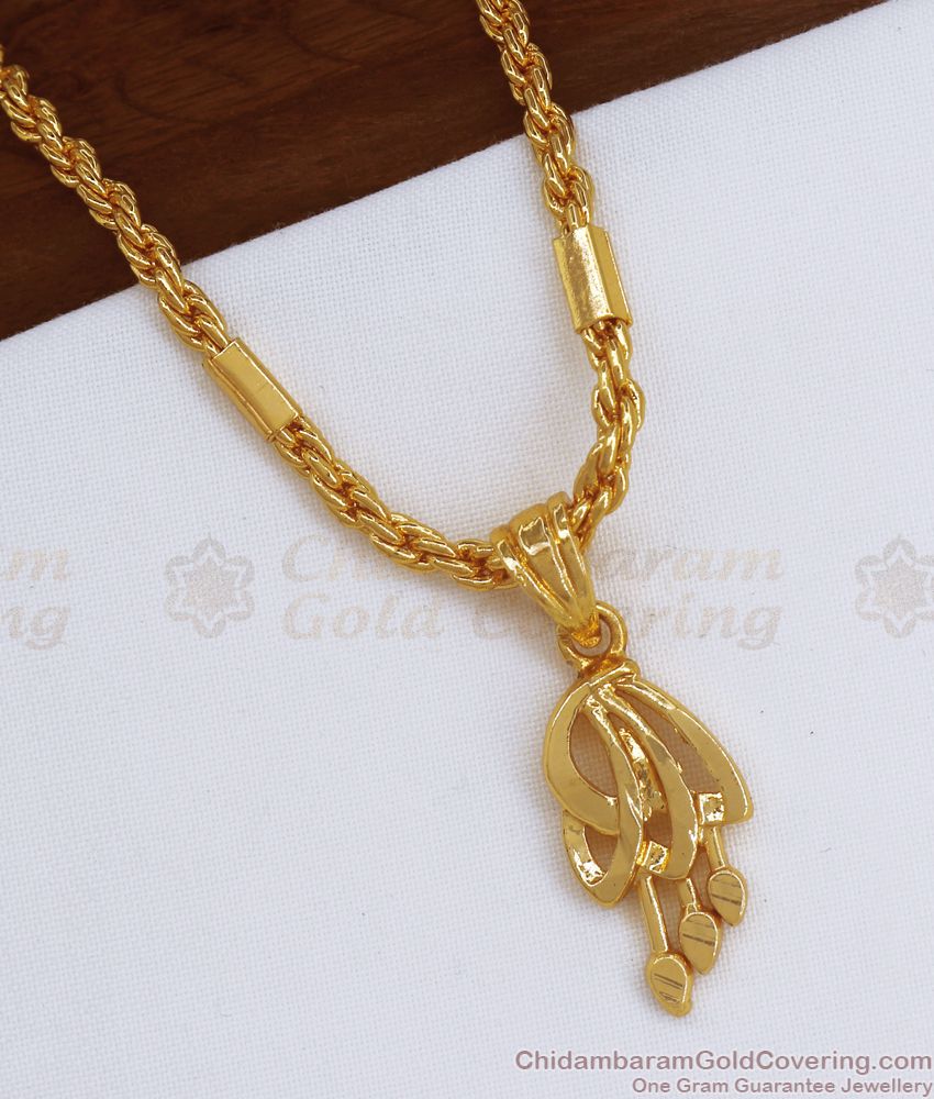 1 Gram Gold Small Pendant With Chain At Affordable Price SMDR818