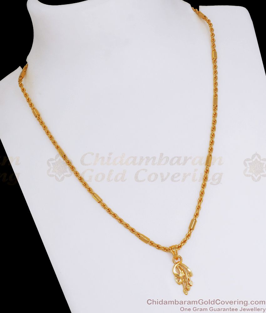 1 Gram Gold Small Pendant With Chain At Affordable Price SMDR818