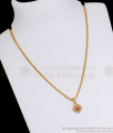 Light Weight Gold Plated Small Pendant Chain Cz Stone SMDR820
