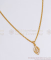 White Cz Stone Gold Pendant Chain Shop Online SMDR821