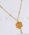 Beautiful Floral Gold Plated Small Pendant Chain Shop Online SMDR832
