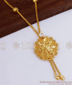 1 Gram Gold Pendant Chain White Stone Floral Design SMDR833