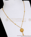 1 Gram Gold Pendant Chain White Stone Floral Design SMDR833