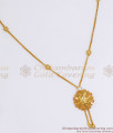1 Gram Gold Pendant Chain White Stone Floral Design SMDR833