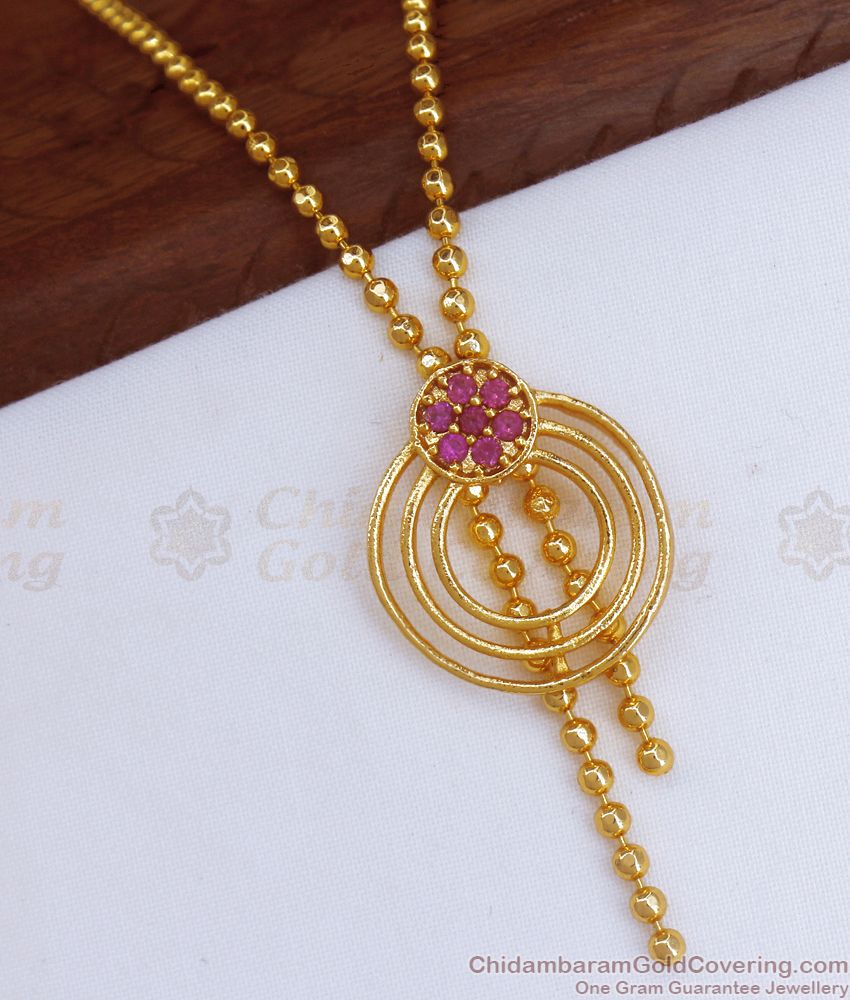 Stylish Gold Plated Pendant Chain Office Wear SMDR834