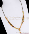 One Gram Gold Black Beads Triple Layer Mangalsutra SMDR850