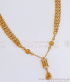 One Gram Gold Plain Beads Triple Layer Mangalsutra White Ad Stone SMDR851