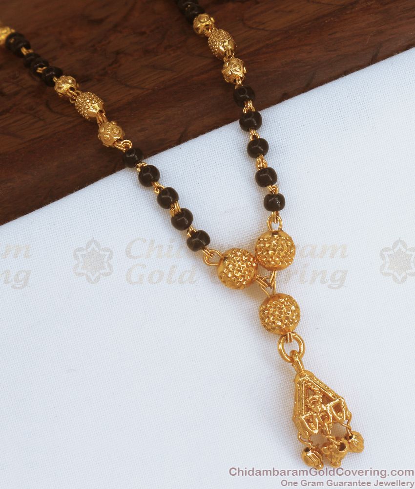 One Gram Gold Mangalsutra Pendant Chain Beaded Design SMDR865