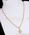 Pure Gold Tone Small Star Pendant With Chain SMDR869
