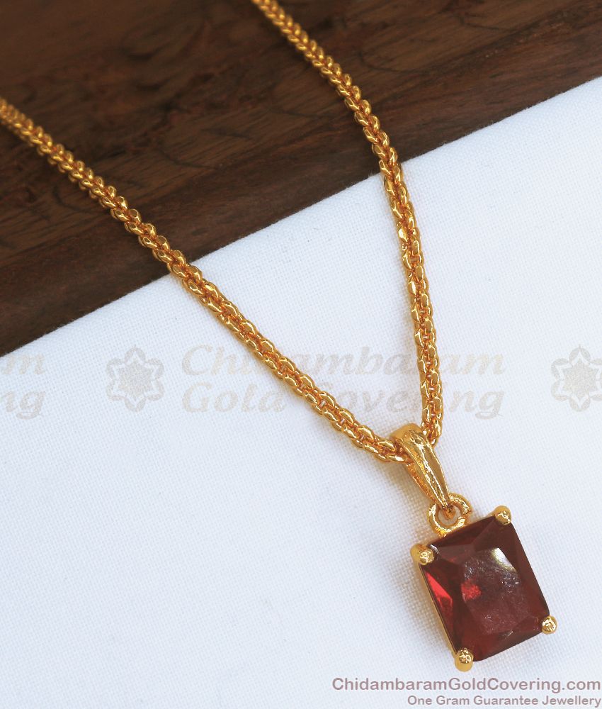 Buy Red Stone Gold Imitation Jewelry Pendant Online SMDR872