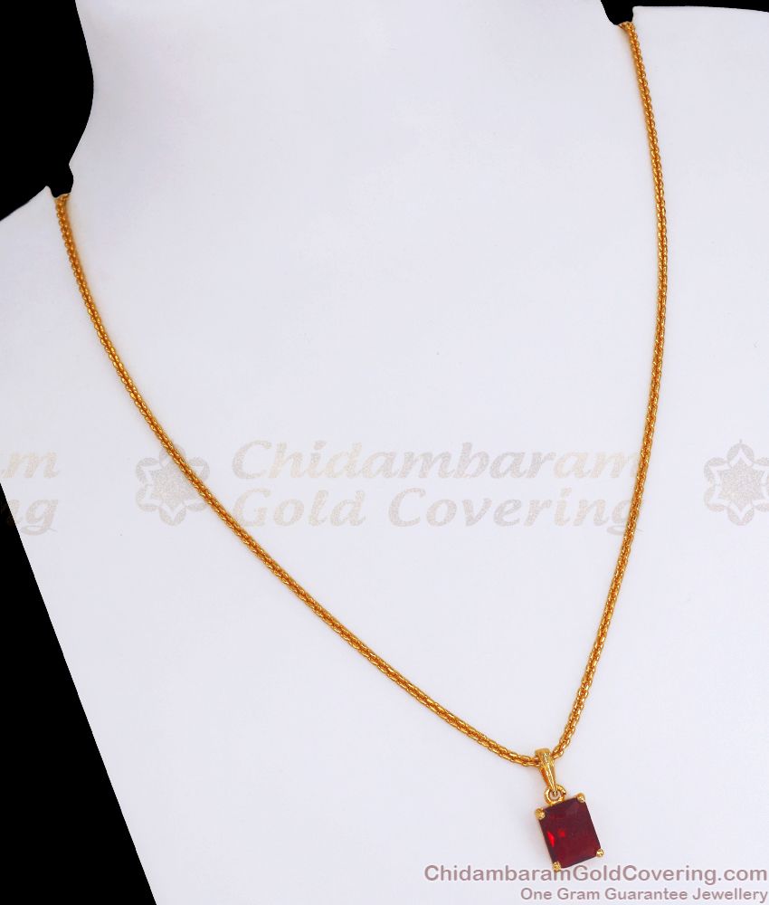 Buy Red Stone Gold Imitation Jewelry Pendant Online SMDR872