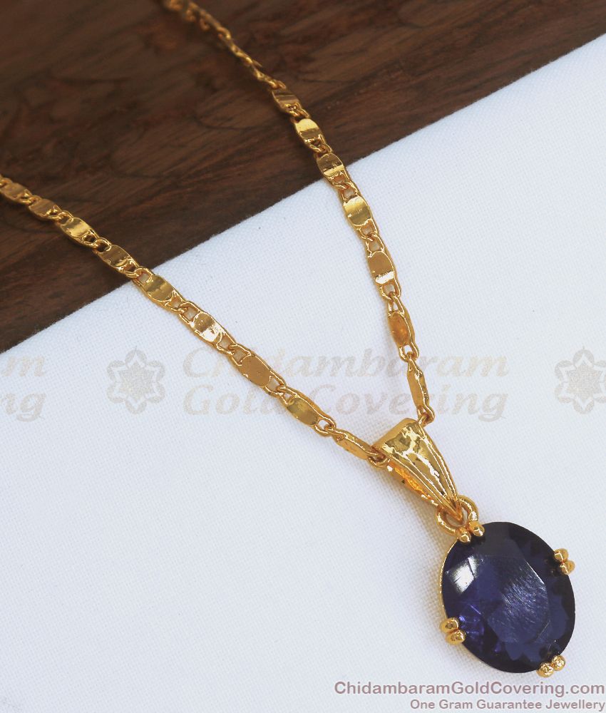 Light Weight Gold Plated Small Dollar Chain Lucky Stone Collection SMDR875