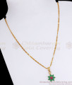 Gold Design Pendant Chain Emerald Stone Collection SMDR881